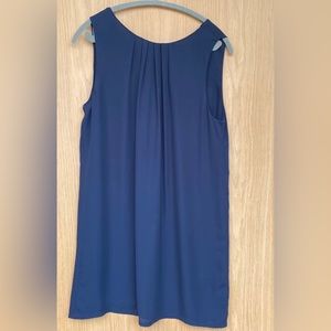 H&M Navy Dress Sleeveless Tie Neck (back) Midi Dress Size 12